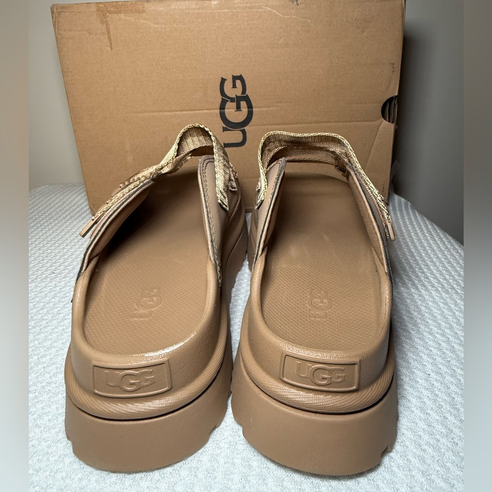 UGG Maxi Slide Sandals in Caramel Tan - Picture 3 of 4